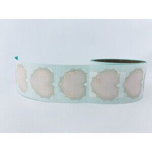 Vintage 1989 Pink Lace Heart Mrs. Grossman's Stickers Roll‎ Scrapbooking Read!